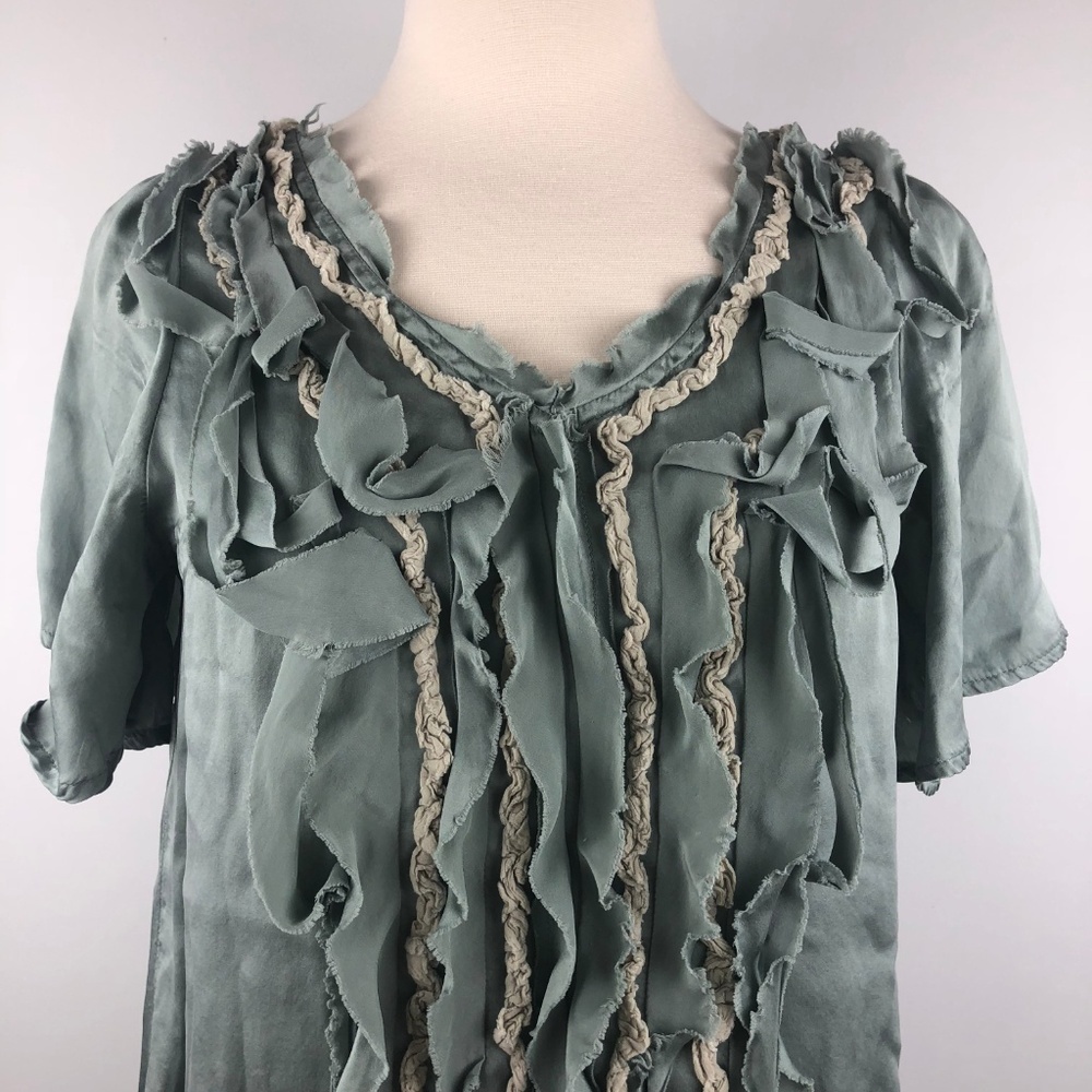 Lala Ribbon Strands Silk Blouse Top Small - Picture 6 of 9
